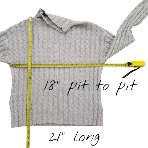 Philosophy Tan Cable Knit Mock Neck Pull Over Sweater Women’s Small Like New - Picture 4 of 5